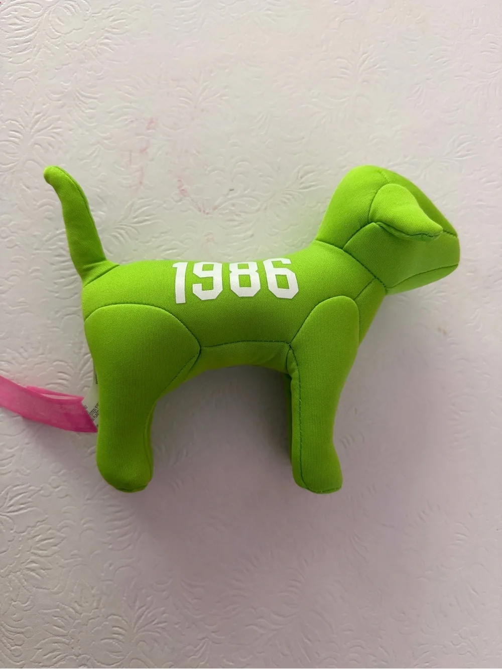 Victoria's Secret PINK Bright Lime Green Plush Dog Toy